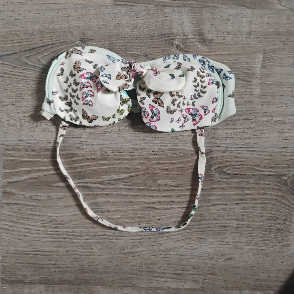 Issa London Butterfly Print Bandeau Bikini Top - Size S